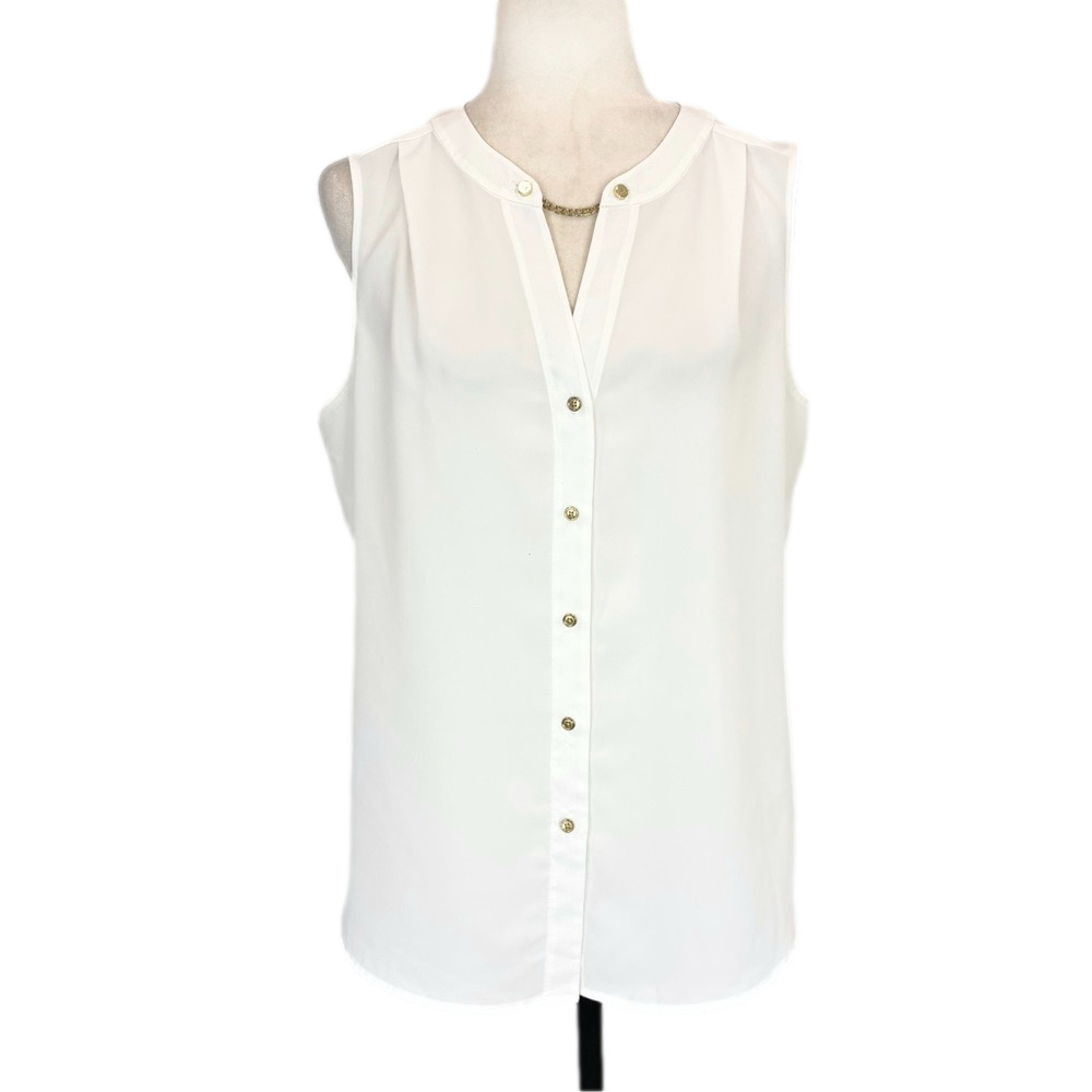 Anne Klein ivory sleeveless blouse